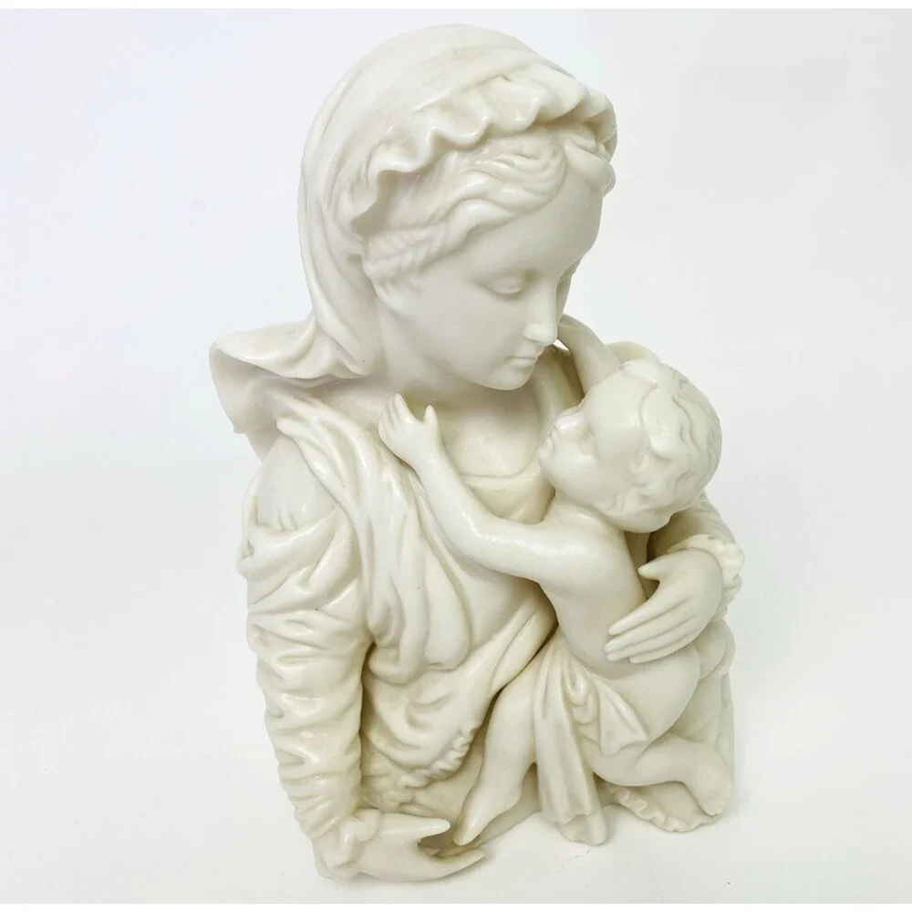 Vintage Norcrest Japan Madonna Child Lighted Figurine Lamp Religious MCM